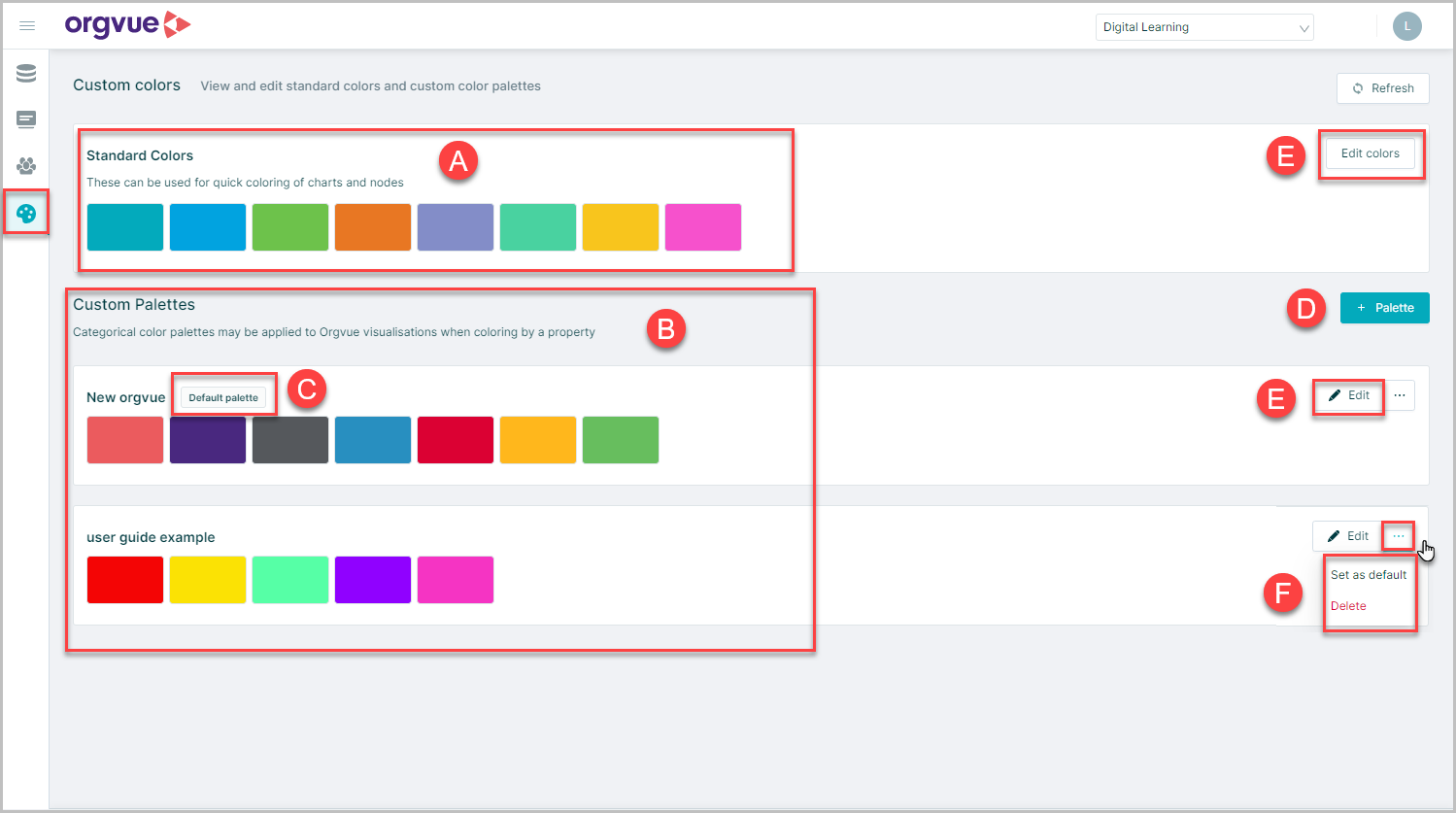Custom Colors | Orgvue Settings User Guide