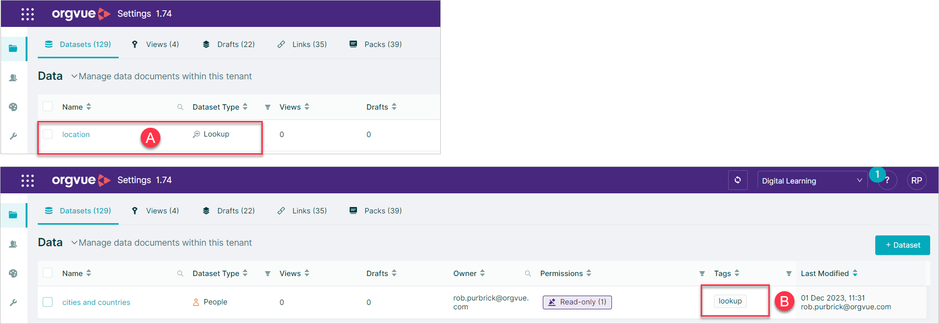 Lookups | Orgvue Settings User Guide