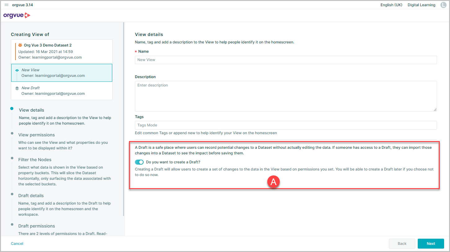 Views and Drafts | Workspace User Guide