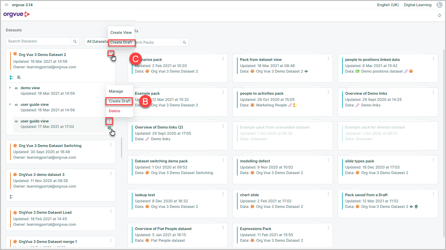 Views and Drafts | Workspace User Guide