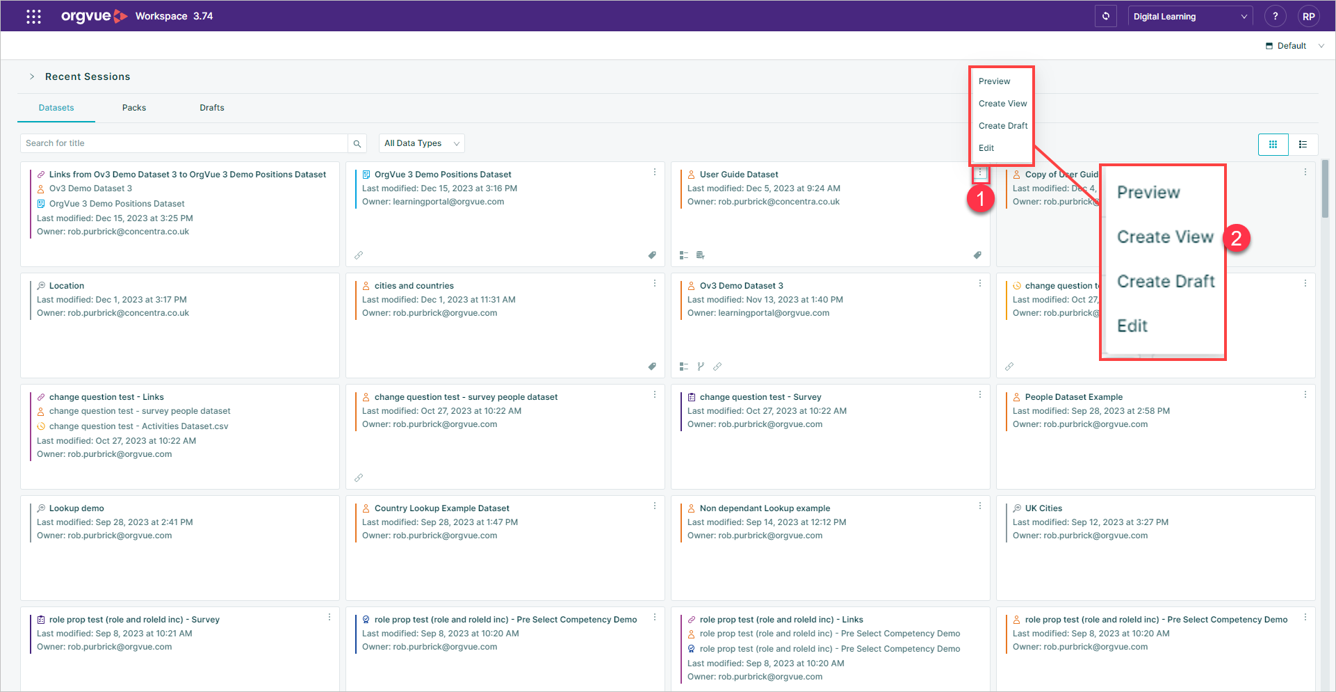 Views and Drafts | Workspace User Guide