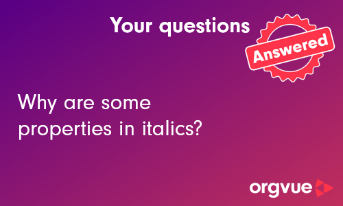 Properties in Italics